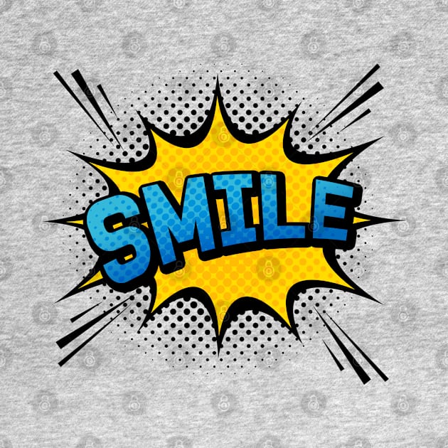 Smile - Comic Book Style Positive Message Gift by Elsie Bee Designs